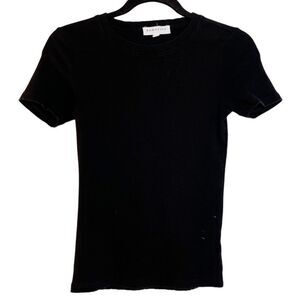 DownEast Thick Ribbed Short Sleeve Casual Shirt Black Small